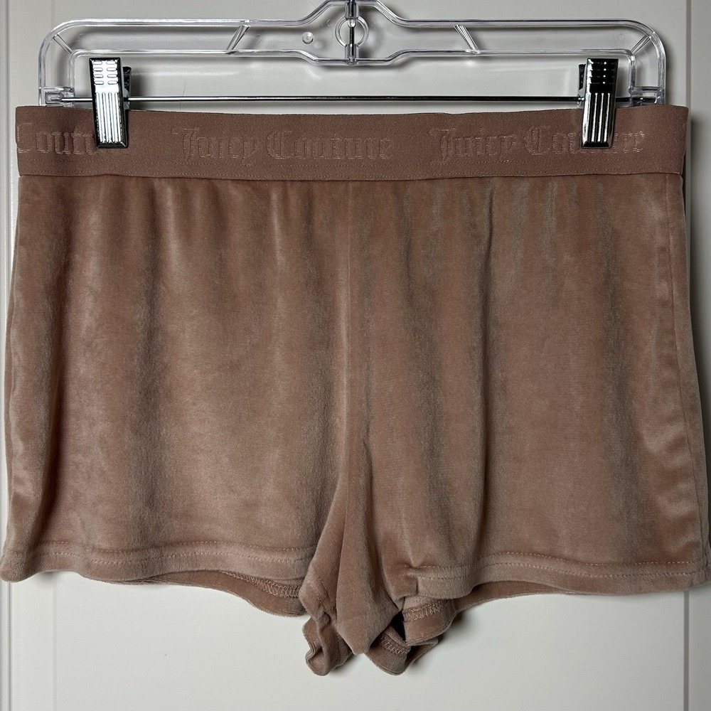 Juicy Couture Big Bling Blush Pink Velour Rhinestone Logo Boxer Shorts Y2K Style